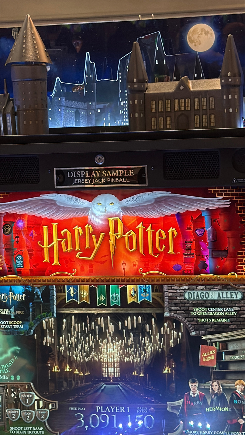 Harry Potter pinball machine on the floor at Pintastic New England 2026